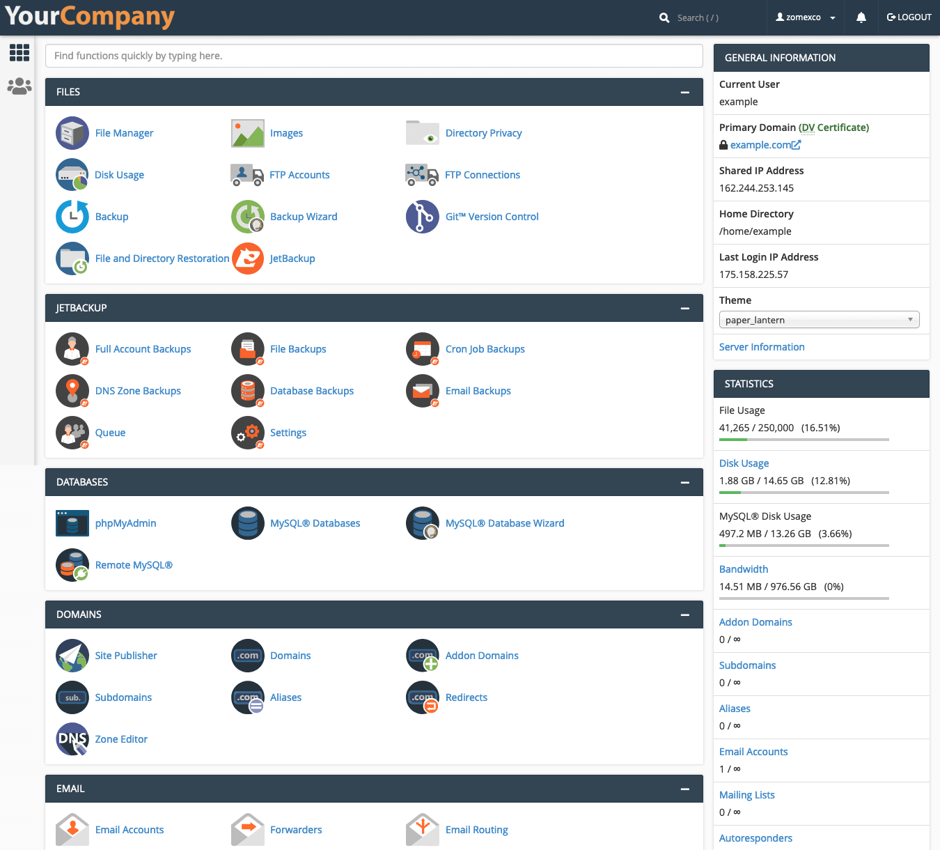 cPanel web hosting addons from K & K Web Services